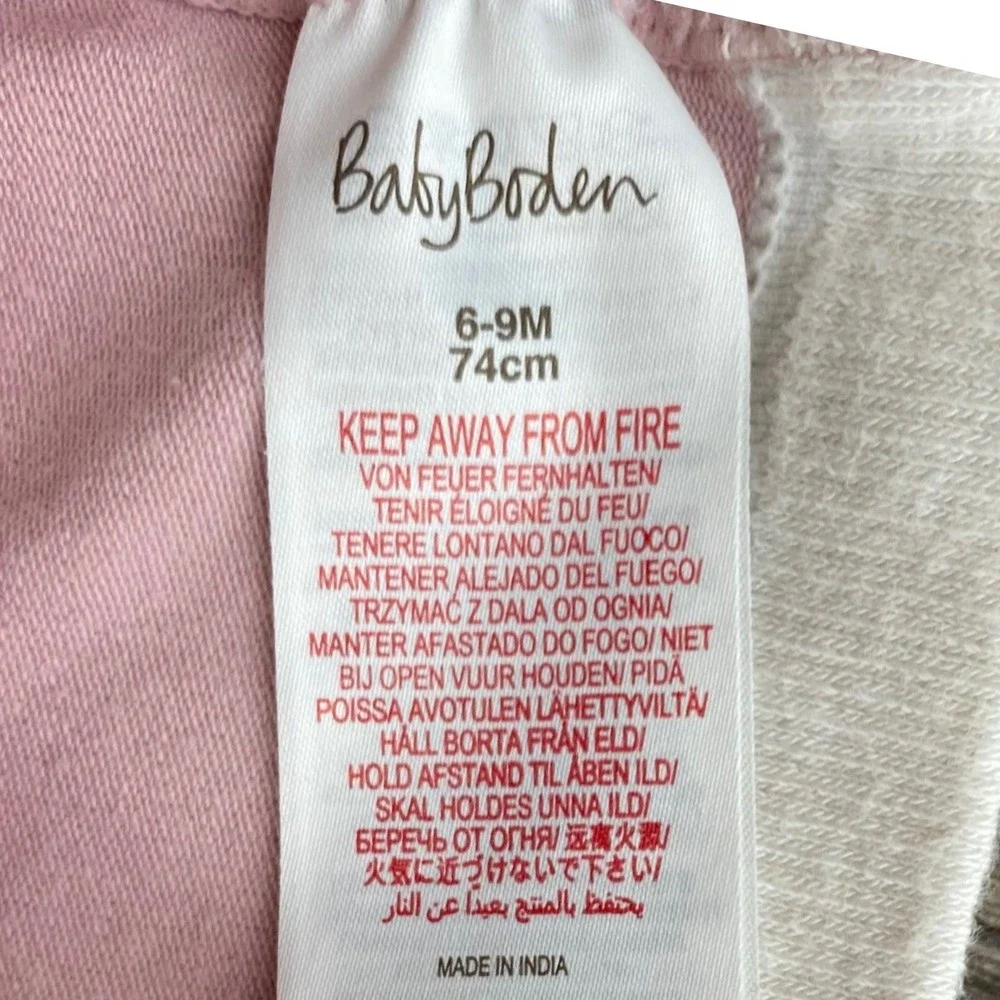 Baby Boden Pink Footed Tights 6-9M 74cm‎ Non-Slip Soles Cotton Blend